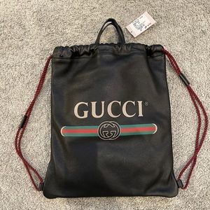 Black Gucci Leather Backpack
